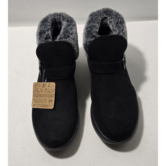 Skechers Campfire Slipper Boots Faux Fur Ankle Black Size 8 - Picture 2 of 9